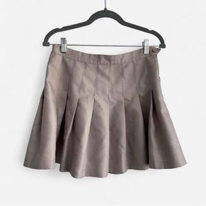 American Apparel Tan/Taupe Skater pleated mini skirt Size M Y2K Indie Preppy